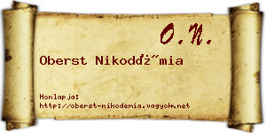 Oberst Nikodémia névjegykártya